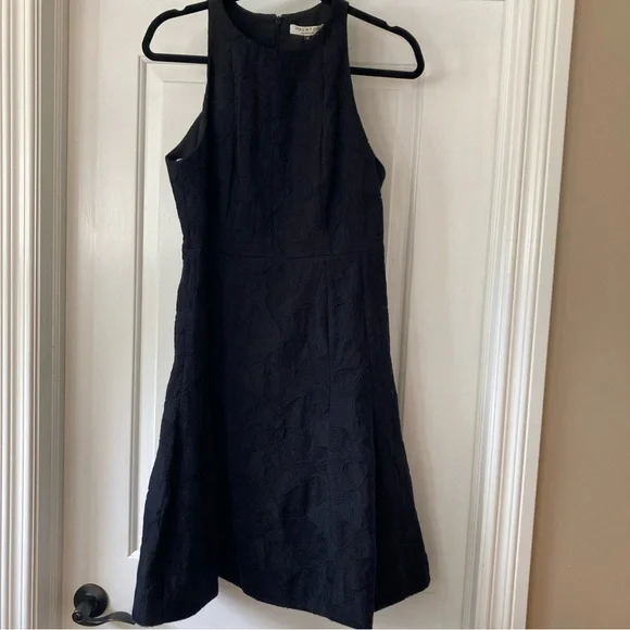 Halston Heritage Dress Sz 10 Evening Collection Black Jacquard Sleeveless NWT - Picture 1 of 7